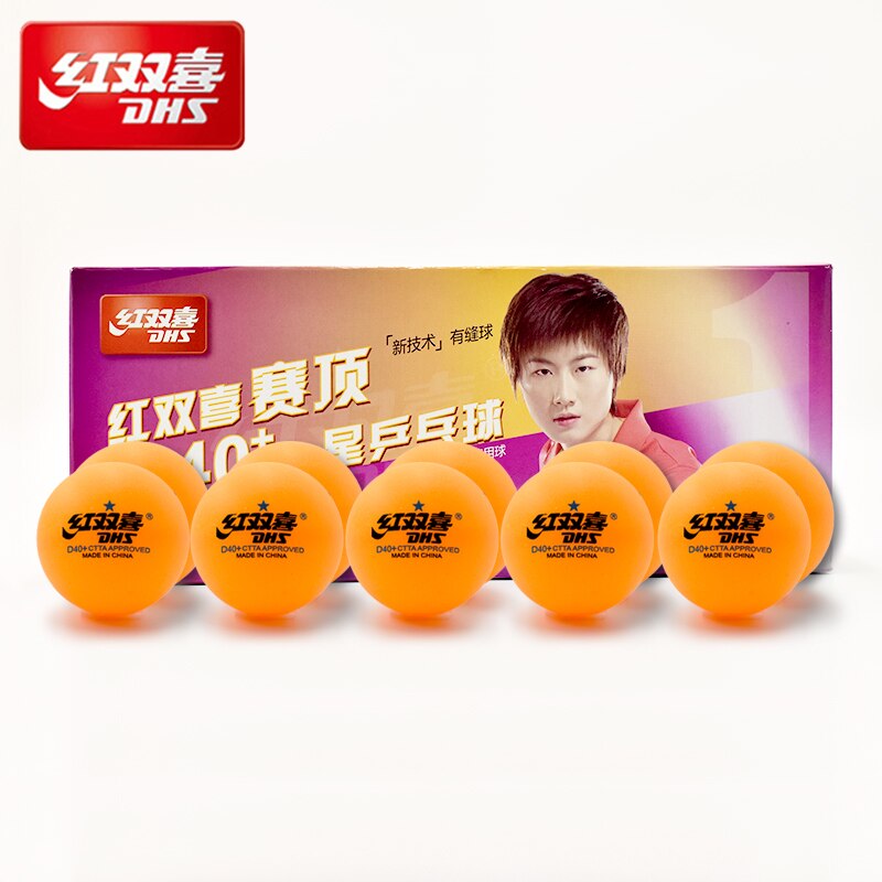 DHS Ping Pong 10 Packing Competition Training Ping-pong Material Seamed D40+ PP Ball Table Tennis Ball