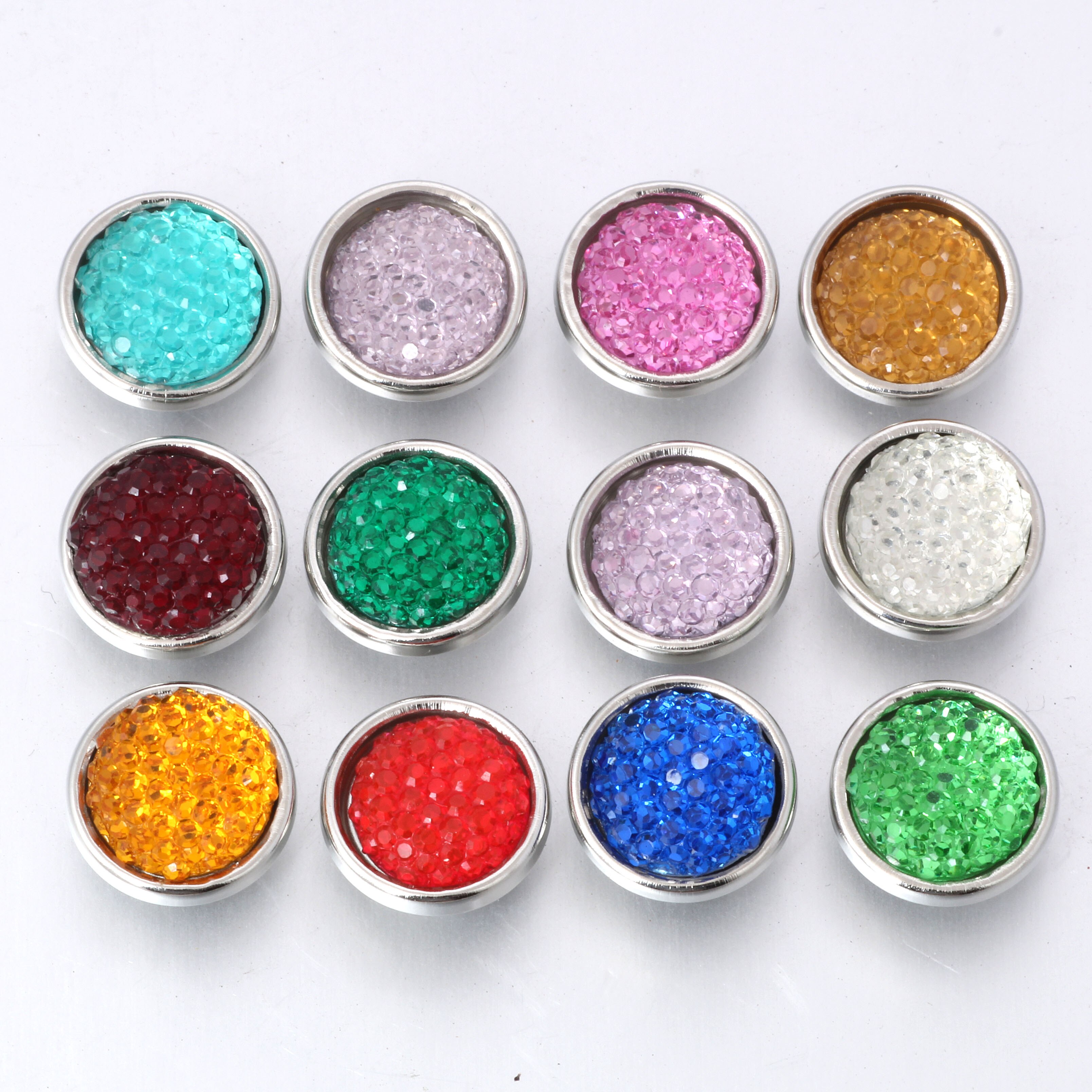 10 pz/lotto Nuovo Colore Misto Della Resina Snap Rotonda Mini Scatta Bottoni per Scatta Gioielli Fit 12 millimetri Snap Collana Dei Braccialetti ZL218: 17