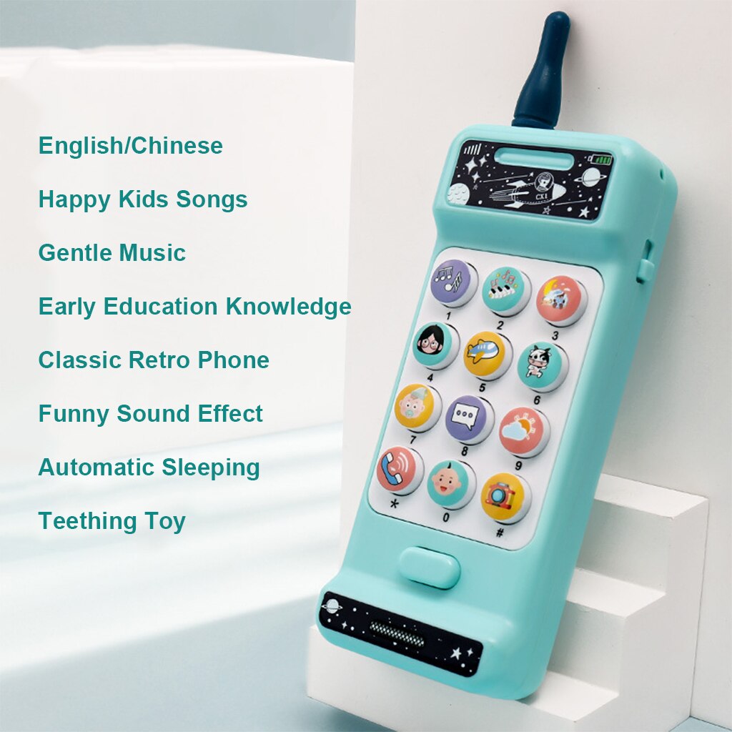 Stijlvolle Retro Muziek Telefoon Baby Bijtring Early Learning Educatief Speelgoed