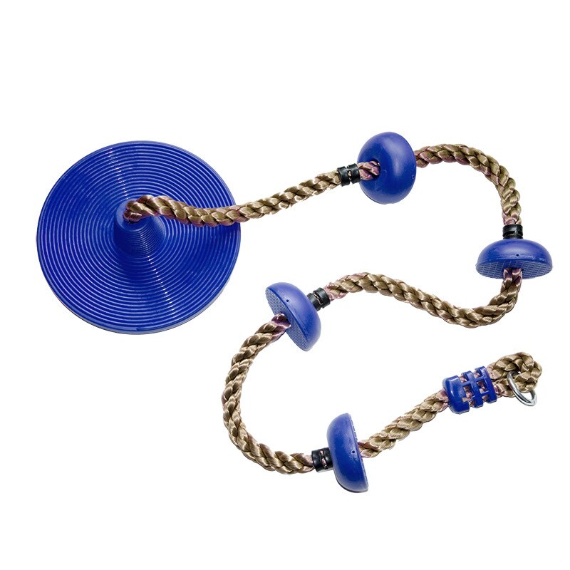 Climbing Rope Swing with Foot Holder Platform and Disc Swing Seat Set for Kids Outdoor Tree Backyard Playground Swing