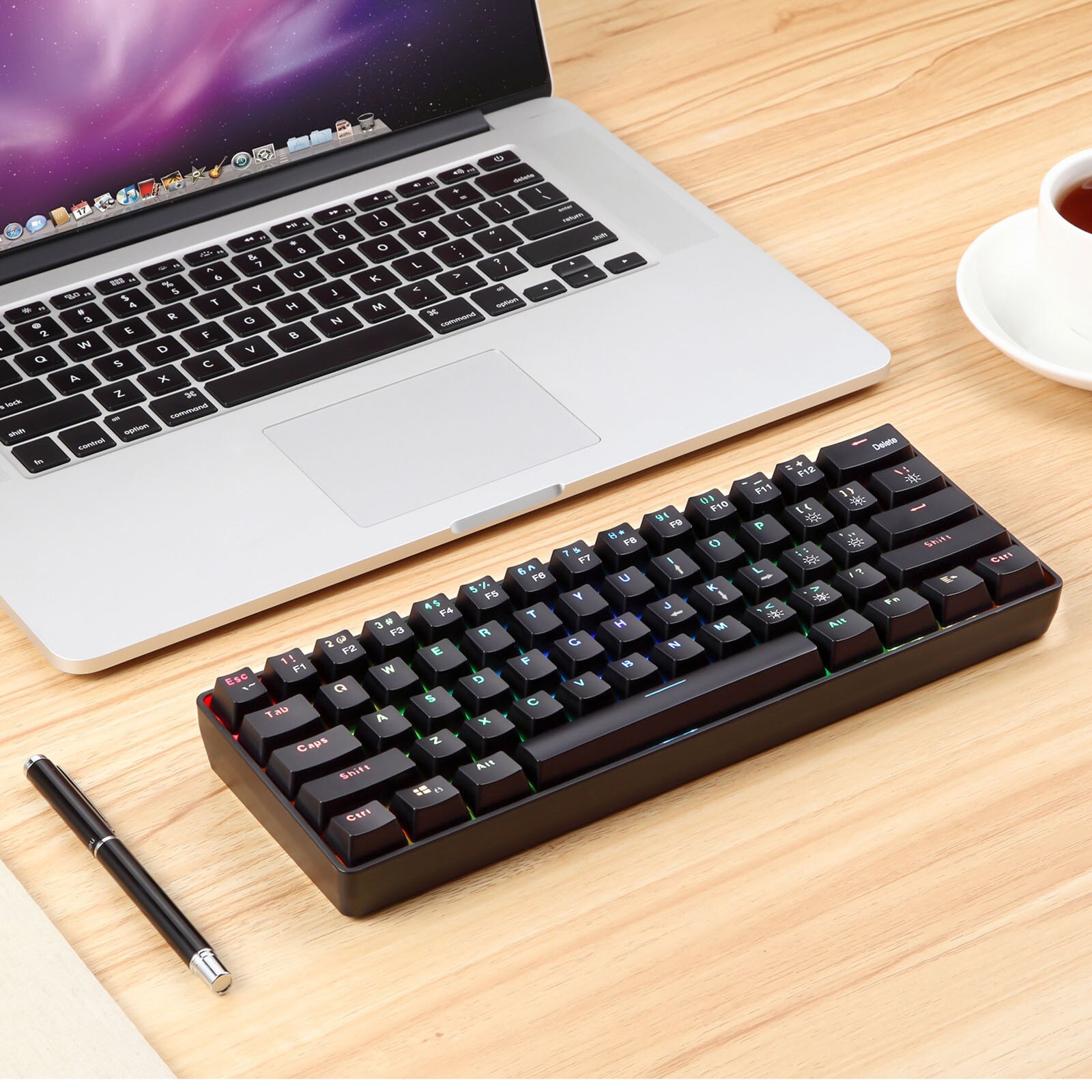 Yk600 Mechanical Keyboard Wireless Plus Wired 2.4G Dual Mode Type C Charging Wired USB Backlit Keyboard Mechanical Feeling