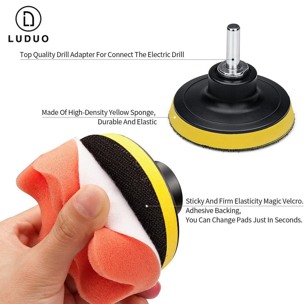 3 Inch Car Polishing Kit Polish Pad Car Polish Buffing Pad Abrasive Disc Sponge Foam Pads Polisher For Headlight Refurbish