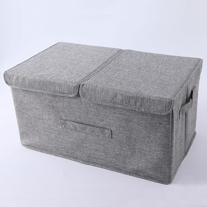 Cestas de almacenamiento para armario organizador de ropa interior y calcetines, caja de almacenamiento plegable para el hogar, cajón de tela, organizador de ropa: Grey / 50x30x25cm
