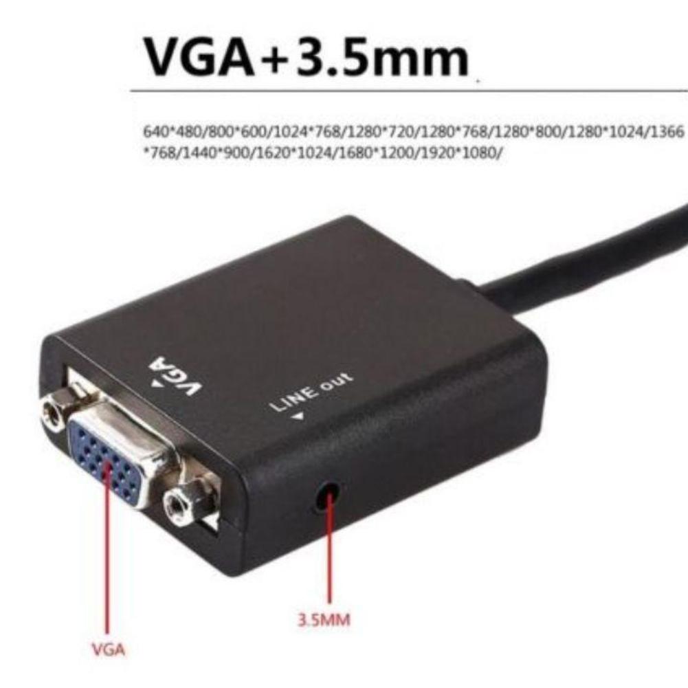 MINI HDMI Male Naar VGA Female Video Converter Adapter HD 1080P Met Audio-uitgang Voor PC DVD HDTV