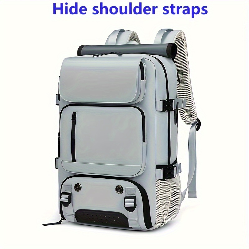 Woman travel backpack,waterproof 16 inch Business Laptop Backpack with Shoe Bag Hidden USB charging port Hiking camping backpack: GRAY