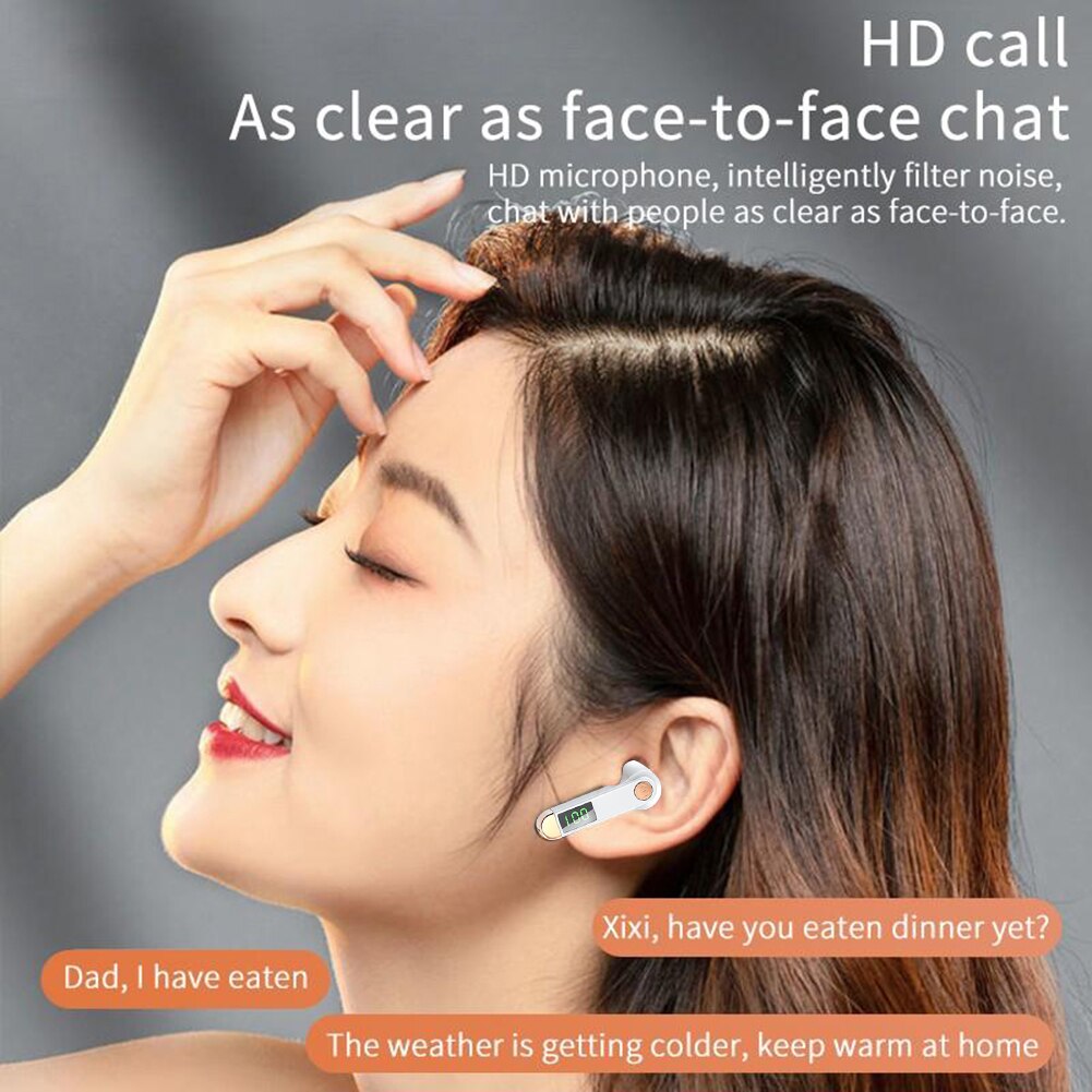 H01 kabellose 5.2 bluetooth-fähige business-ohrhörer mit digitalem display, hifi-bass und mikrofon