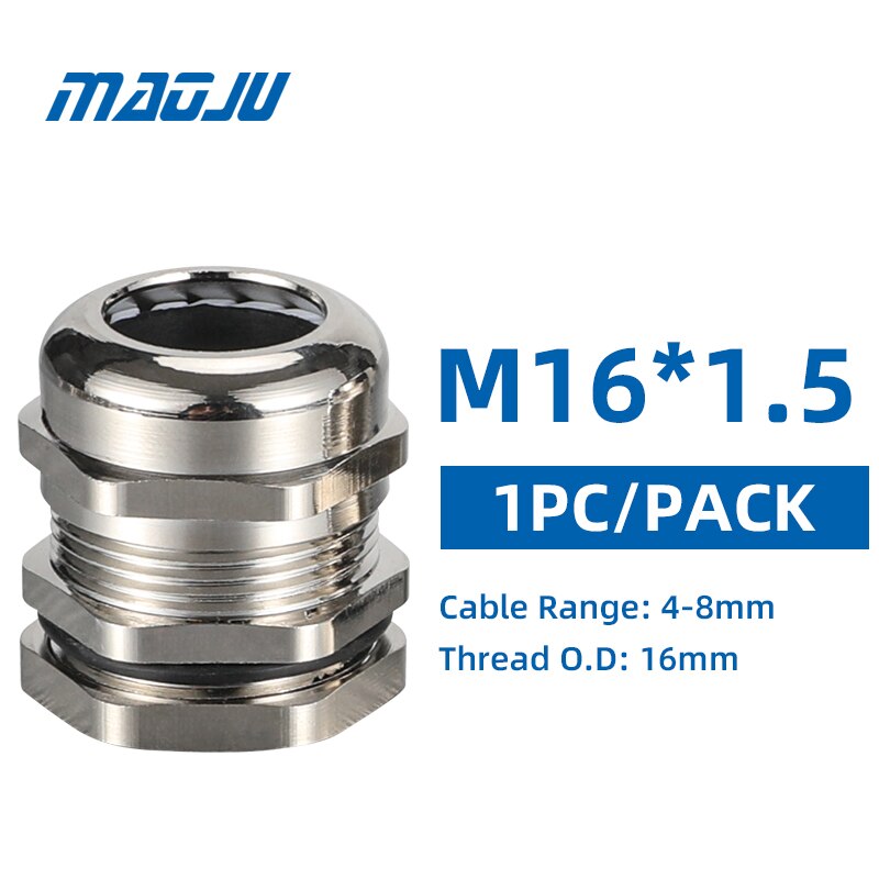 1 PIÈCES PG7 PG9 PG11 PG13.5 PG16 PG19 Métal Câble Serre-câbles M12 M16 M18 M20 M22 M25 IP68 CE Presse-Étoupe En Laiton Connecteur De Fil: M16-1PCS