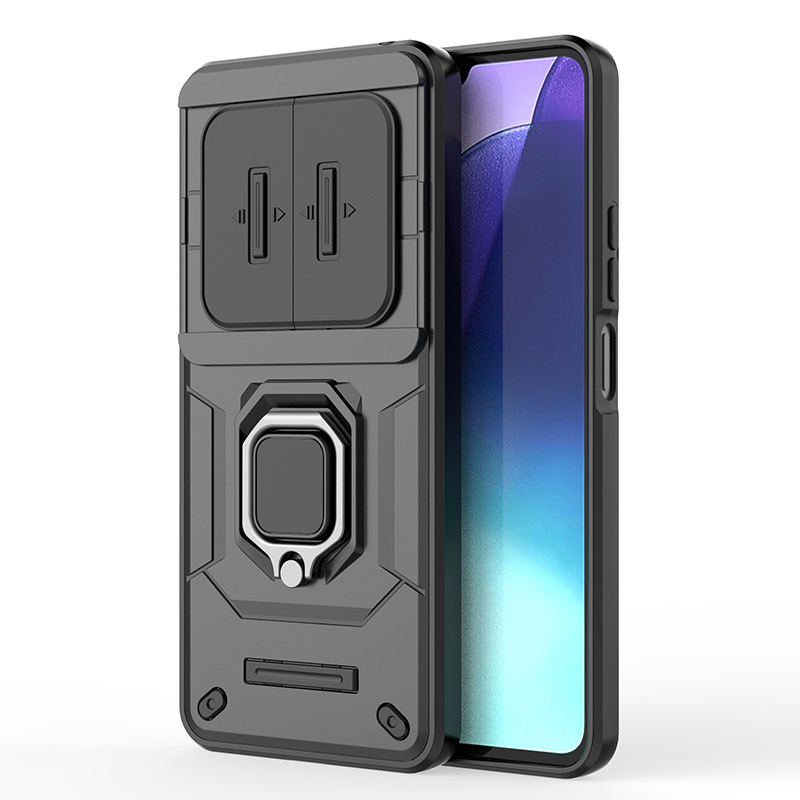 Capa pour Xiaomi Redmi 14C 4G étui caméra coulissante protéger armure coque de téléphone pour Redmi14C Redmy 14C 14 C C14 support magnétique anneau couverture