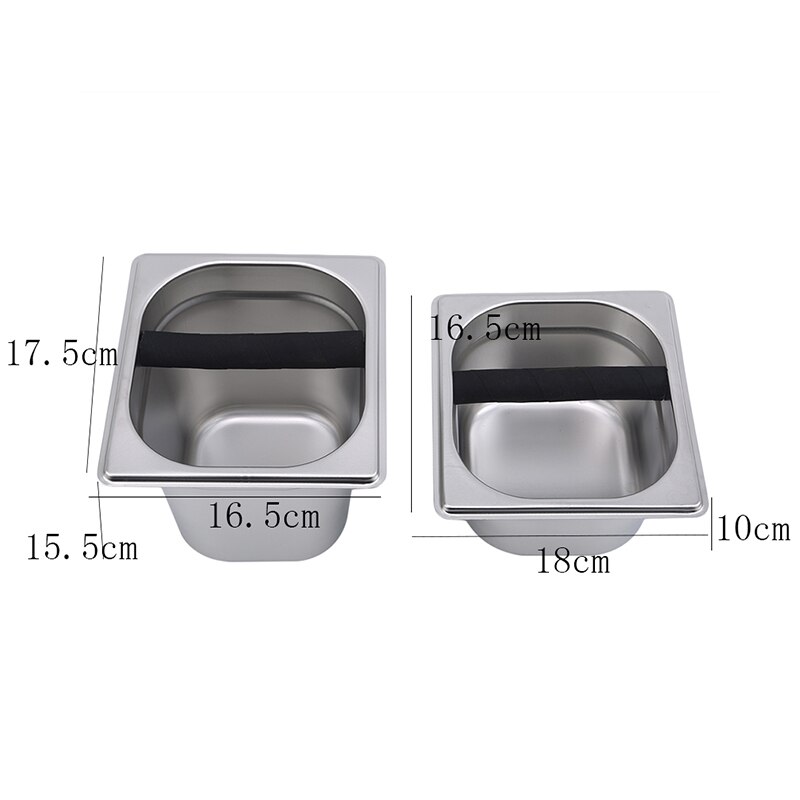 Coffee Knock Box Stainless Steel Coffee Grounds Container Box Barista Coffee Residue Bucket Grind Waste Bin Knocking Buckets