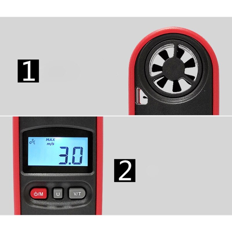 Anémomètre à affichage numérique haute précision LCD Instrument de mesure de la vitesse du vent 28GF
