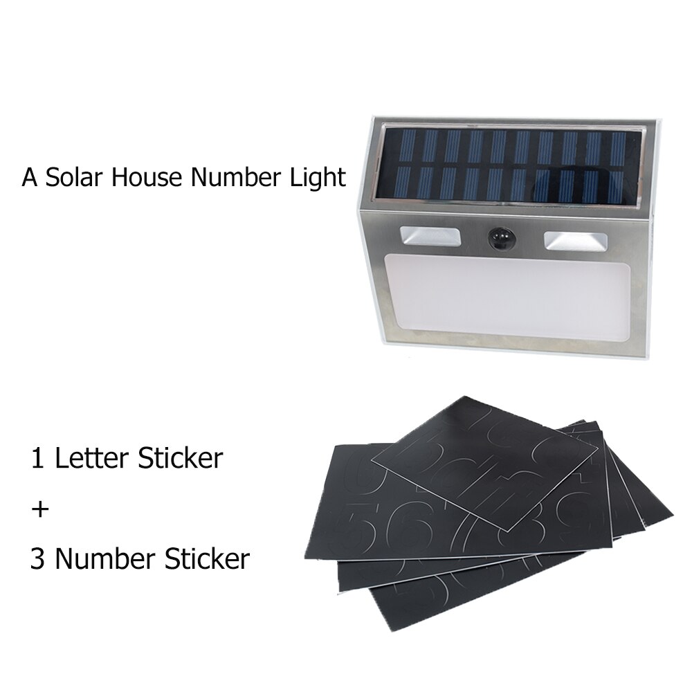 House Number Outdoor LED Solar Light Motion Sensor Door Number Plate House Address Numbers and Letters Waterproof Doorplate