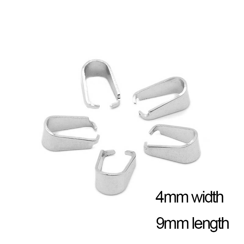 50pcs Stainless Steel Pendant Clip Connector Pinch Bail Clasp for DIY Jewelry Making Necklace Pendants Hook Accessories Supplier