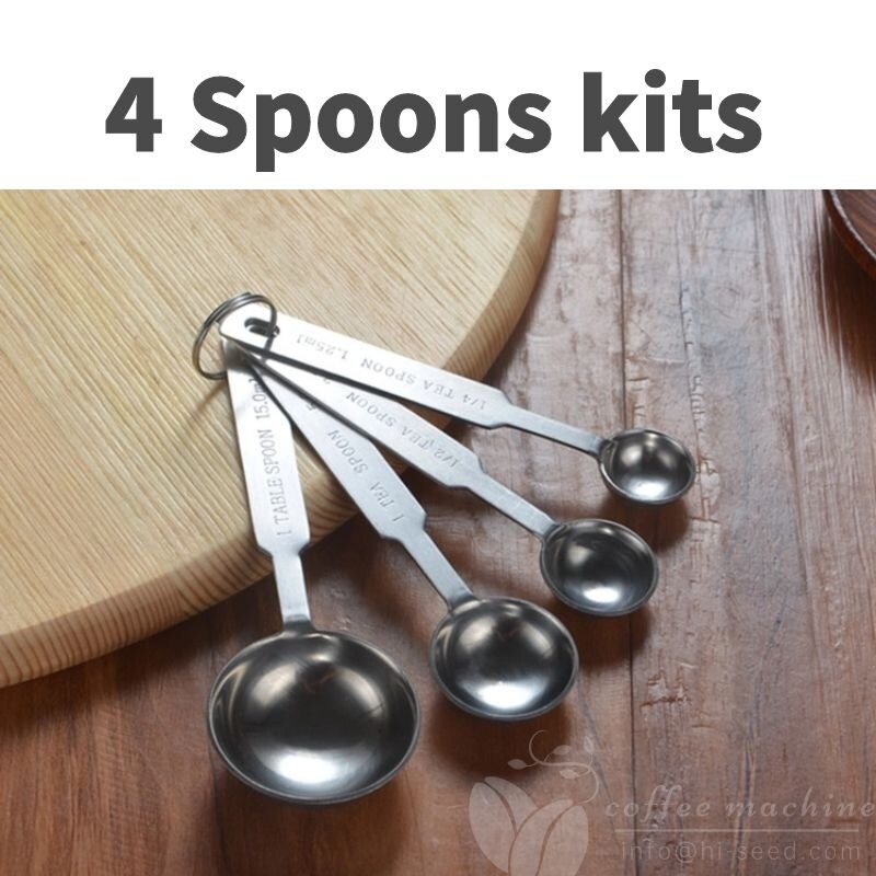 Baked stainless steel measuring spoon four-piece measuring cup commercial kitchen tools about 384 grams milk tea shop supplies