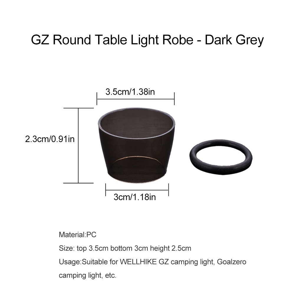 WELLHIKE Camping Licht Beschermhoes Plastic Kleine Lampenkap Oogbescherming Lantaarn Amber Schaduw Licht Cover voor GZ Lights: Zilver