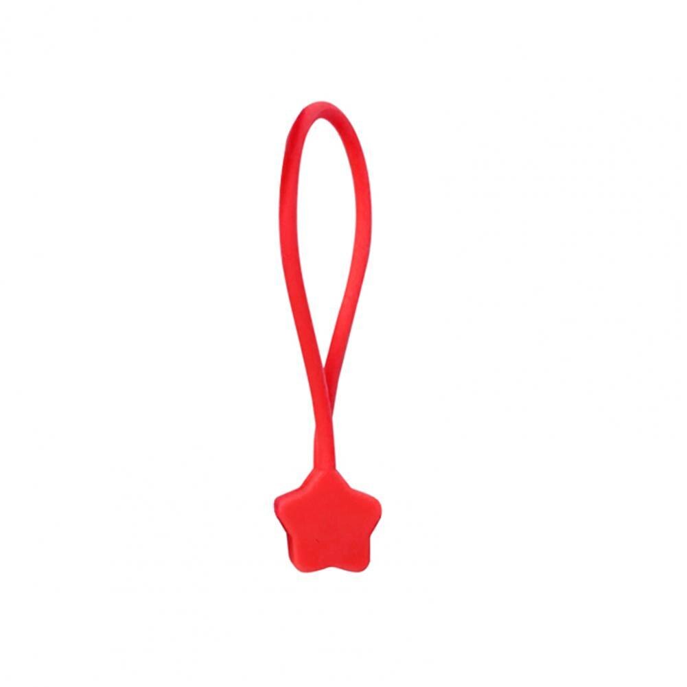 Cable Organizer Magnetic Star Shape Silicone Charging Cable Winder for Cord: Bright Red