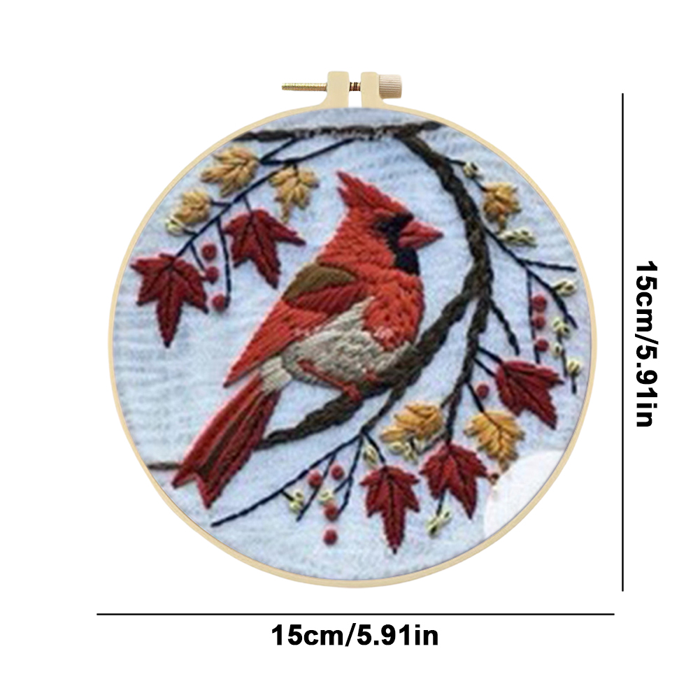 Borduursets met dierlijk gestempeld kruissteek en gekleurd draad van hoepeldoek