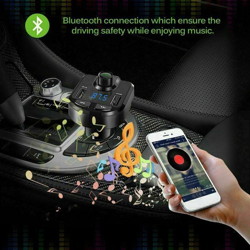 Adaptateur de chargeur USB double USB Bluetooth | Kit de lecteur Mp3 mains libres, transmetteur Fm, Support de carte TF disque U QC2.0 3.1A