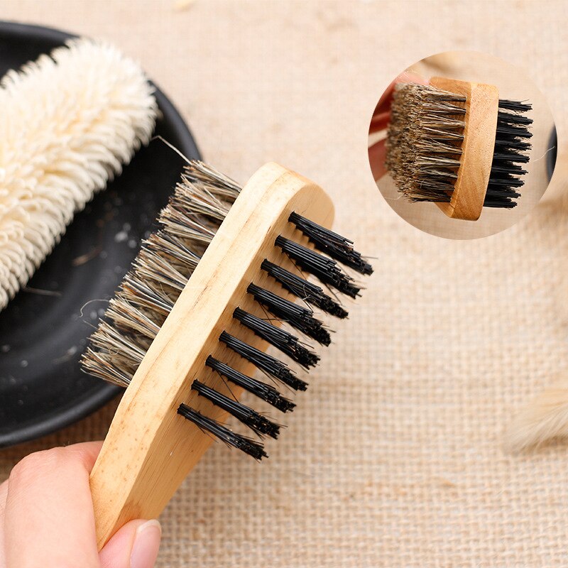 Mens Boar Bristle Hair Brush - Natural Wooden Wave Brush For Male, Styling Beard Hairbrush For Short,long,thick,curly,wavy Hair