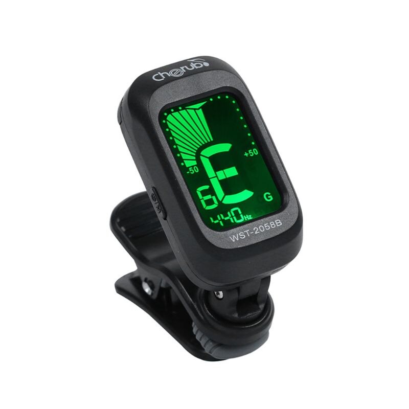 Folk Acoustic Guitar Tuner Violin Ukulele Bass Electronic Tuning Tuner Stringed Musical Instrument Accessories Guitar Bass Tuner: Black