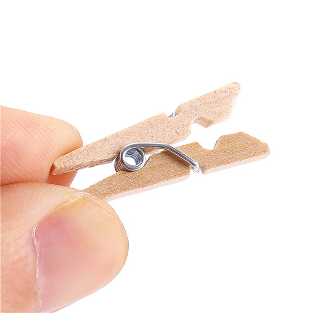 Small Wooden Clip 100 Pcs Wood Clips Small Clips Diy Photo Clips Snack Clips 2.5-3.5-4.5-6Cm Hardwood Clothespins