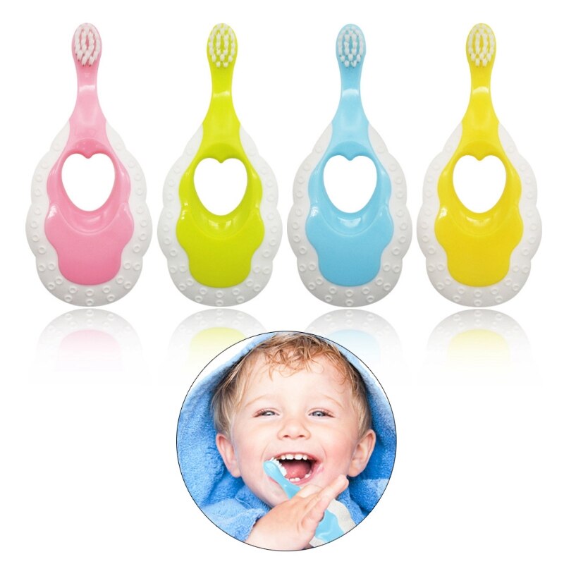 Brosse à dents souple à poignée antidérapante pour bébé, dessin animé pour tout-petits enfants -né, soins buccaux