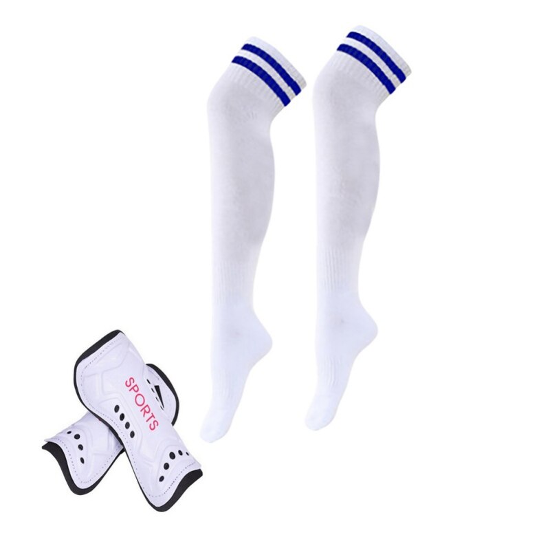 Männer&#39;S Kompression Fußball Strumpfband Gamaschen Pads Fußball Gamaschen Ärmel Gamaschen Sport Socken 1 Paar Pack: whaite / L