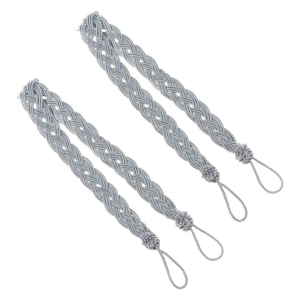 2PCS Braided Satin Rope Curtain Tie Backs Tiebacks Holdbacks Curtain Voile Strap: PURPLE