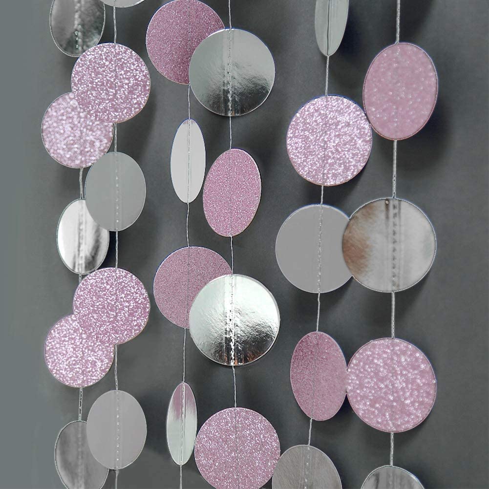 Guirnaldas redondas de puntos circulares de papel gris y negro con purpurina, pancarta colgante para de Halloween, decoración para de graduación: Chocolate