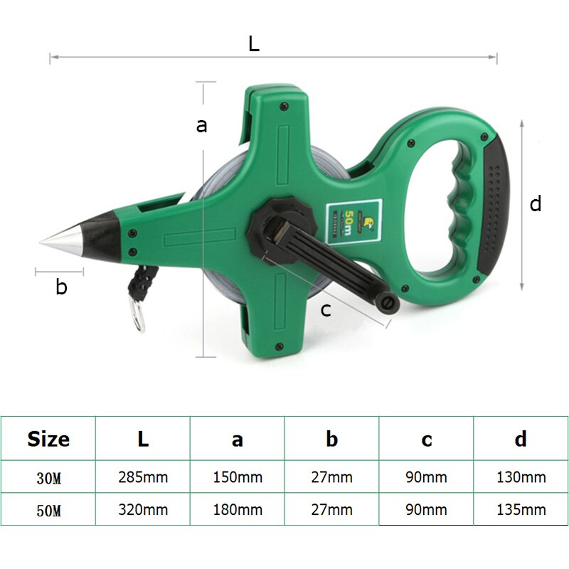 30M/50M Tape Measure Ruler Stainless Steel Measuring Tape Metric Retractable For Construction Worker Measuring Tools