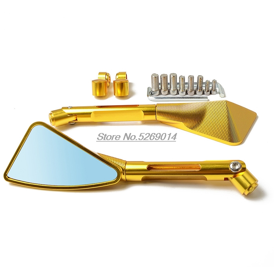 CNC Bearbeitung Prozess Aluminium Motorrad Spiegel Seite spiegel für Motorrad Rückspiegel Spiegel Cafe Racer Xvs 650 Royal: Gold