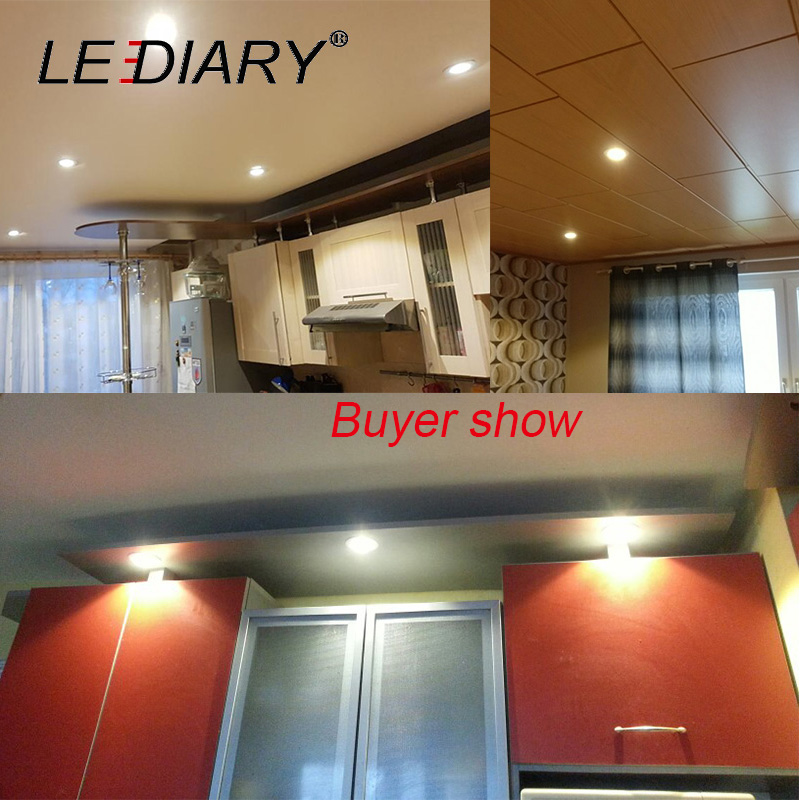 LEDIARY Round Recessed LED Ceiling Downlights 75mm Cut Hole COB Spot Lamp Real 5W 100V-240V Angle Adjustable Living Room Fixture