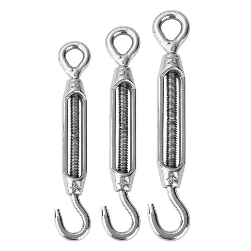 304 Stainless Steel Wire Hook Eye Turn Buckle Wire Rope Tensioner Hardware Parts Used for Tightening and Binding Ropes