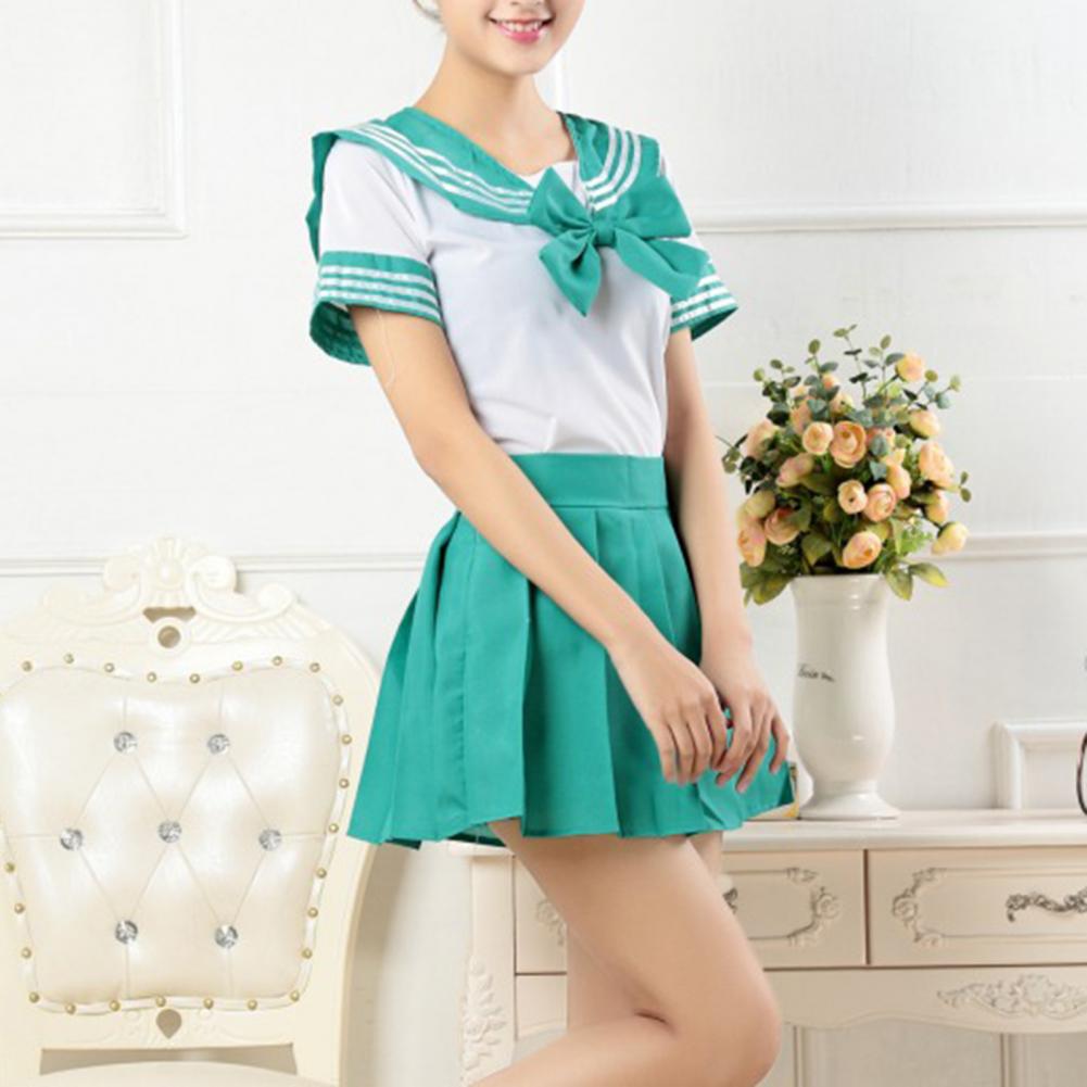 JK Skirt Seven Colors Anti-wrinkle Basic Style High School Uniform Suit for Sports Meet