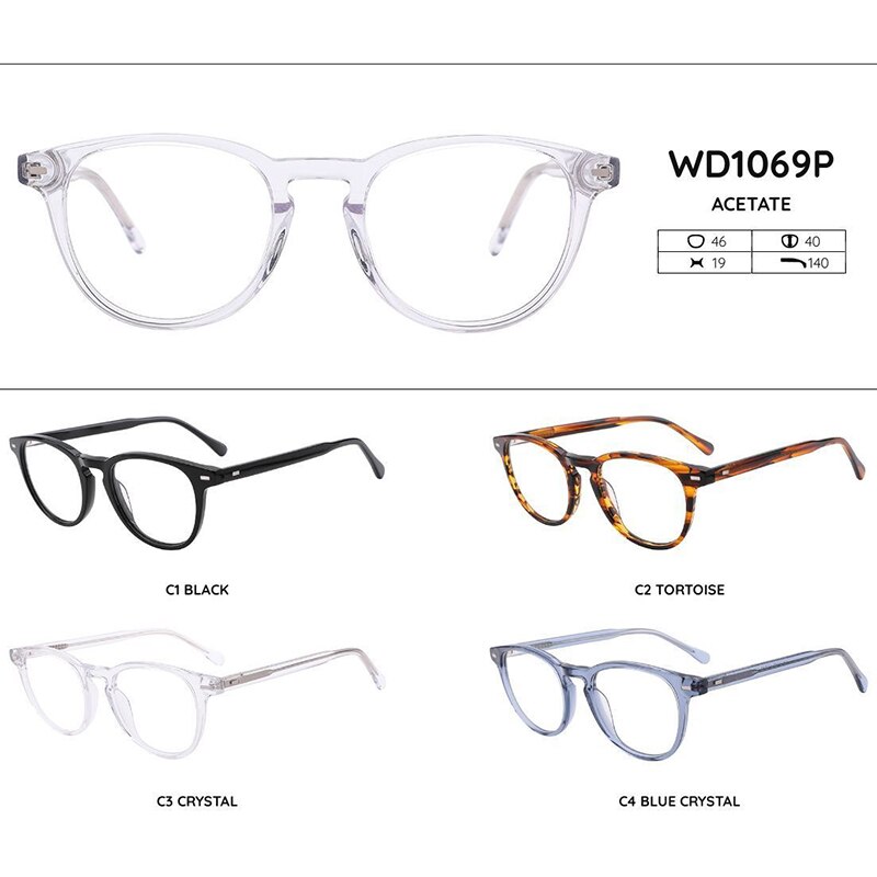 Kirka Round Transparent Glasses Woman Eyeglasses Frame Optic Prescription Glasses Myopia Computer Games Men Women Glasses Frames