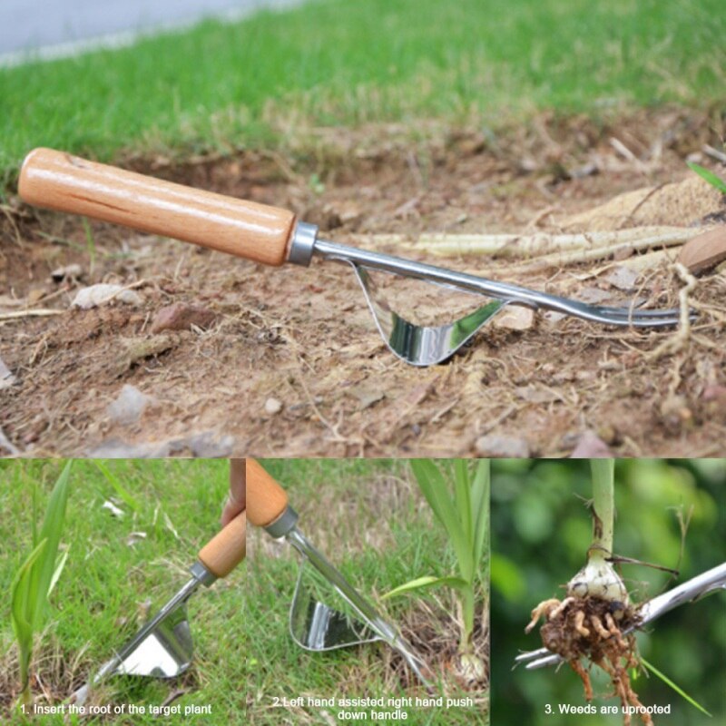 1 Pc Weeding Tool Stainless Steel Weeder Nursery Fork Seedling Transplanting Shovel Seedling Transplanting Shovel Two-legged For