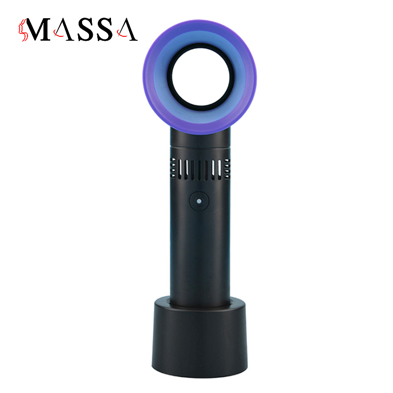 Ventilador de cílios sem lâmina portátil pequeno criativo mini portátil carregamento USB: Preto