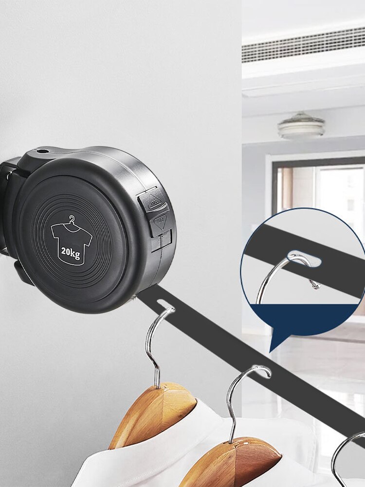 Retractable Reel Clothes Lines Washing Line with Twin Cable Wall Mounted Heavy Duty Clothes Dryer Lines of Drying Space