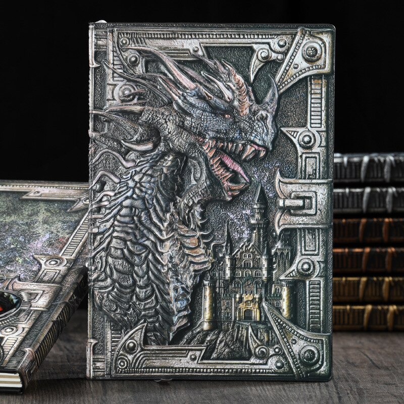 Bloc-notes 3D stéréo Dragon maléfique A5, bloc-notes pour journal intime, carnet de notes en papier, fournitures scolaires et de bureau,: Bright