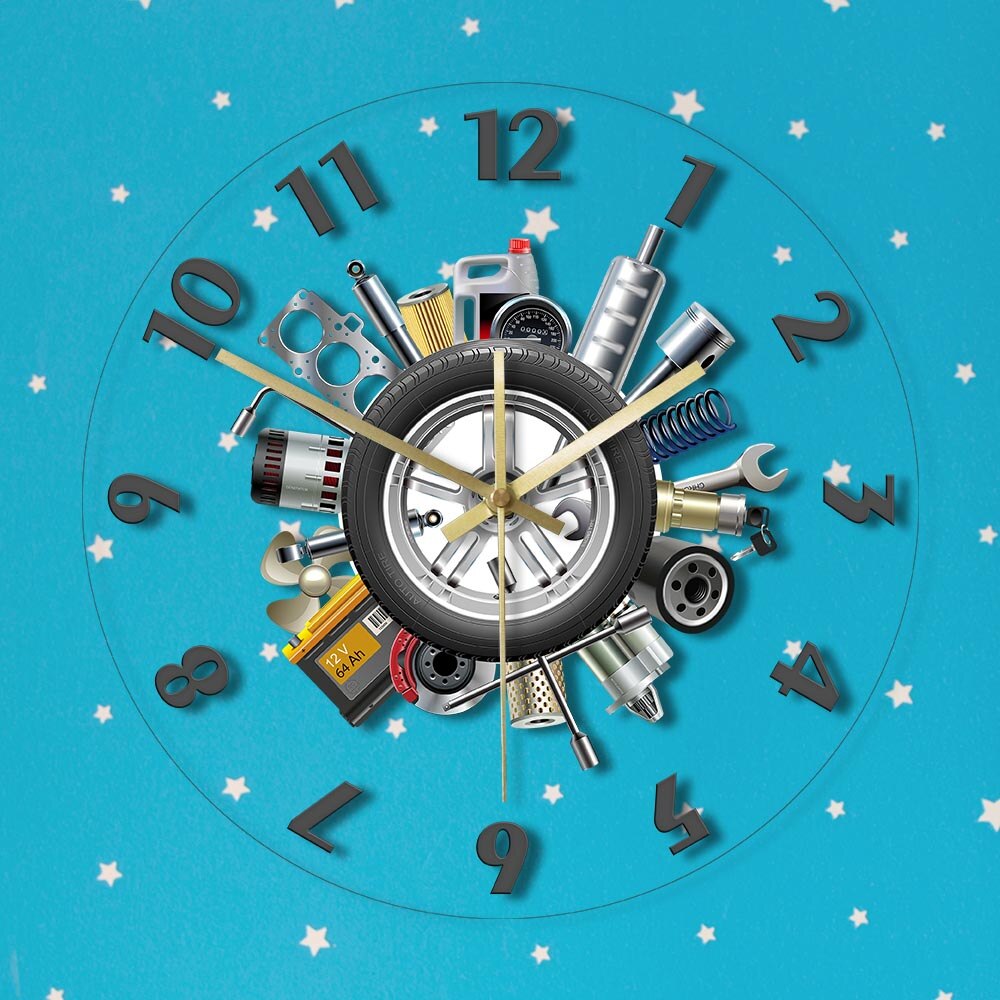 Horloge murale de Garage pour hommes | Outils de voiture, Pimp Your Ride Garage, horloge murale de Service de voiture moderne, horloge murale Non scintillante, décor de grotte, Auto pour hommes