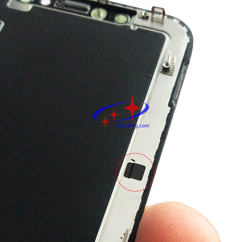 Lcd zwart sqaure sticker voor frame voor iphone x/xs/xs max, 99 stuks per lot