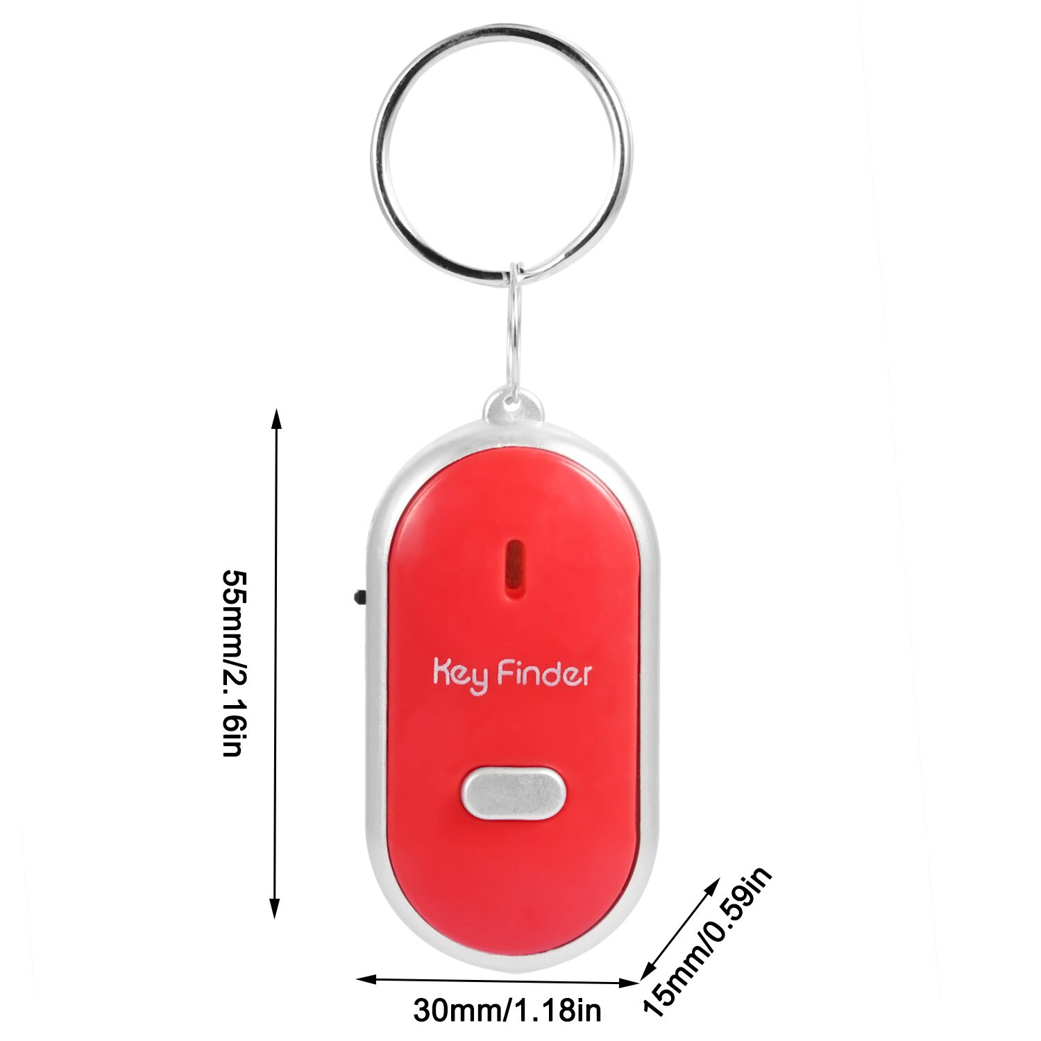 LED Whistle Key Finder Flashing Beeping Sound Control Alarm Anti-Lost Keyfinder Locator Tracker with Keyring