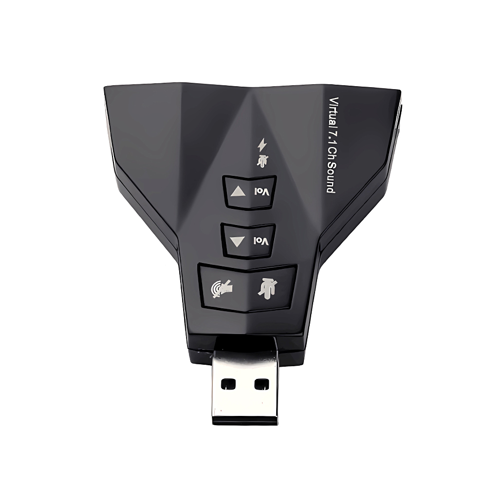 Tarjeta de sonido USB Virtual externa 7 en 1 canal adaptador de Audio de sonido 3D micrófono Dual interfaz de Audio Dual salida independiente