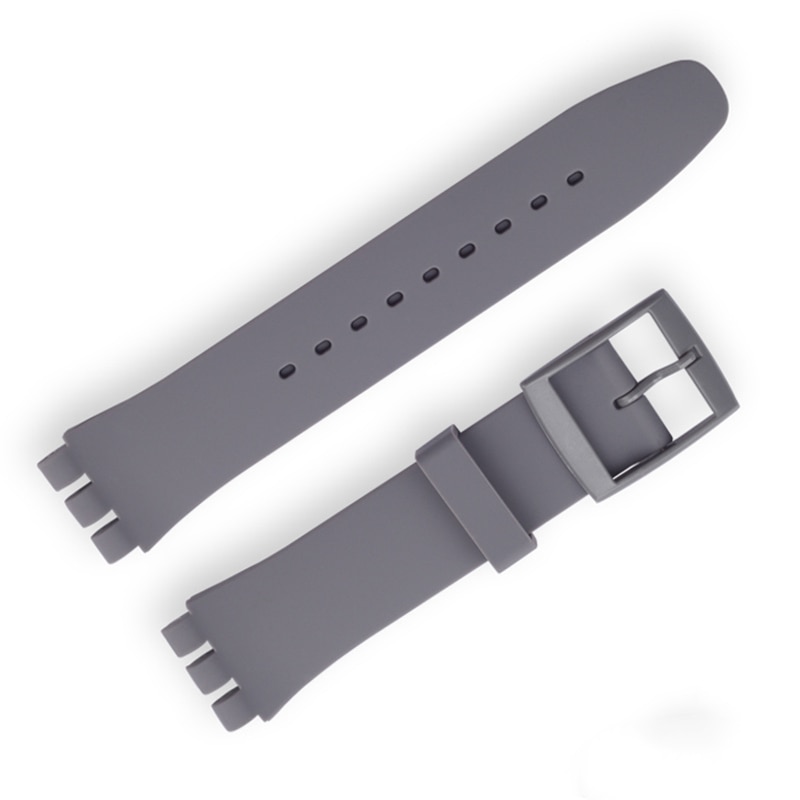 Replacement watchband watch band strap for Swatch strap 17mm and 19mm 20mm: Grey / 17mm