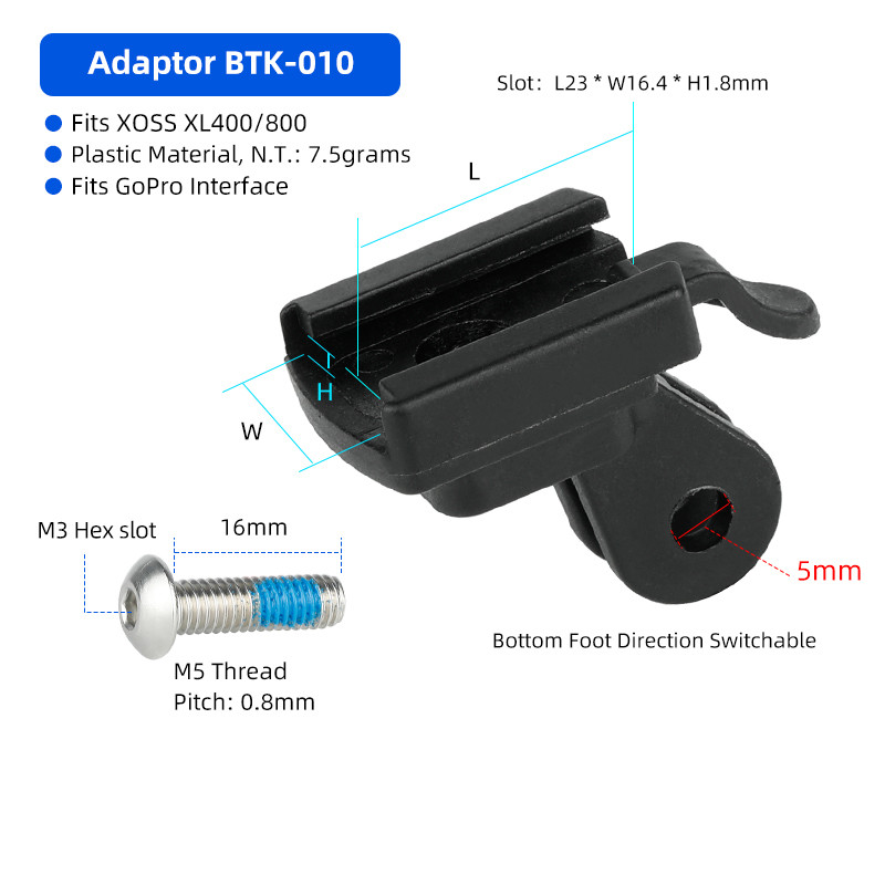Deemount Fietslamphouder Mount Camera Stand Rack Voorvork Installeren 15 ° /Flat Warping voor Brompton vouwfiets/MTB/racefiets: Black