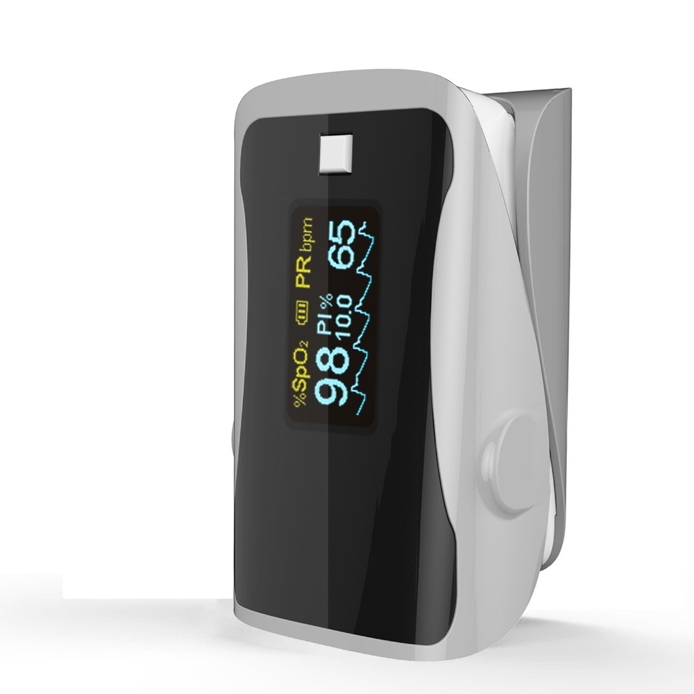Prcmisemed Huishoudelijke Gezondheid Monitoren Pulsoxymeters Vinger Zuurstof Vingertop Pulsoxymeter SPO2 Vinger Saturatiemeter-Grijs