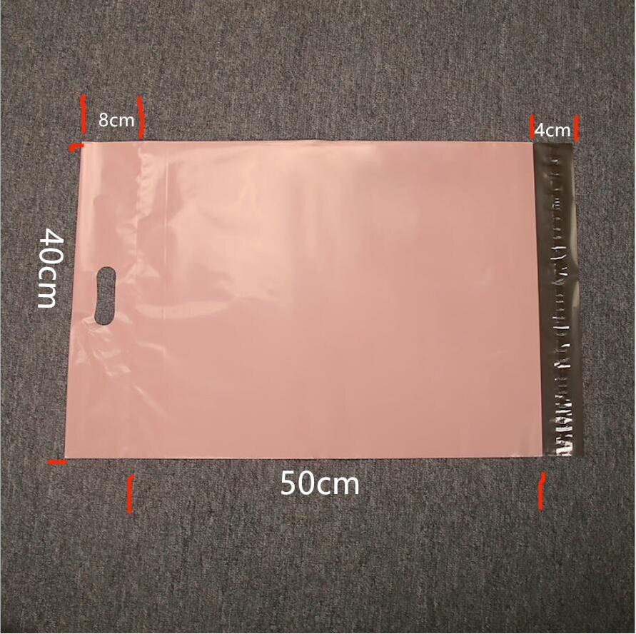 50pcs Pink Mail Bags With Handle Poly Mailer Packaging Envelopes With Self Seal Courier Storage Bags: 40x50cm