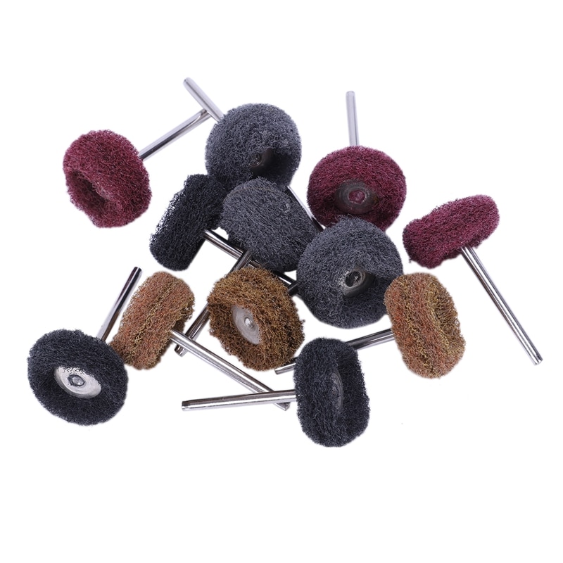 12 pcs Polishing Sanding Polish Wheel Buffer Abrasive Brush Head for Dremel Rotary: Default Title