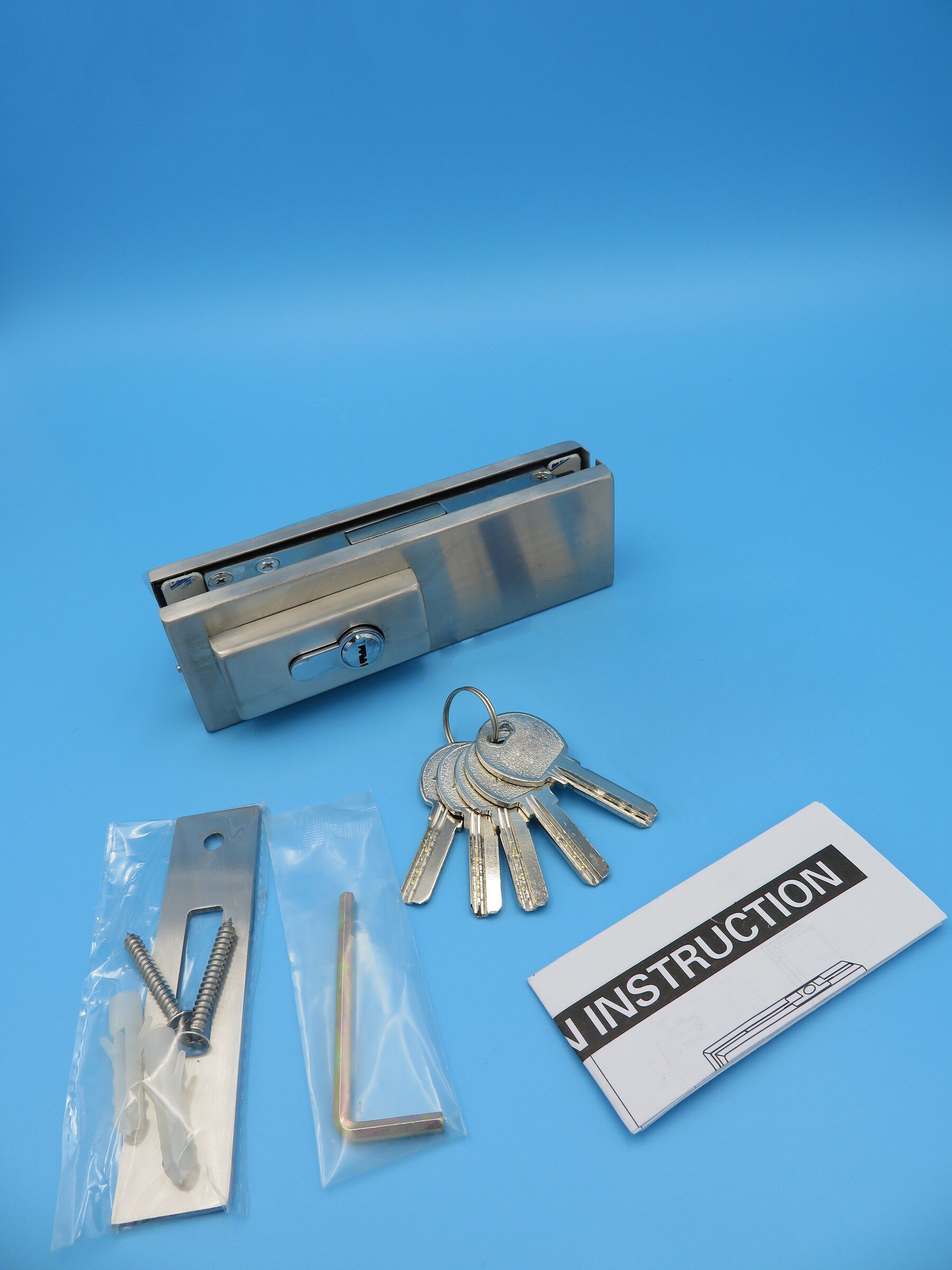 304 KE-50 Roestvrij Staal Glazen Deur Patch Montage Lock Patch Bodem Patch Glasklem Voor Glazen Deur
