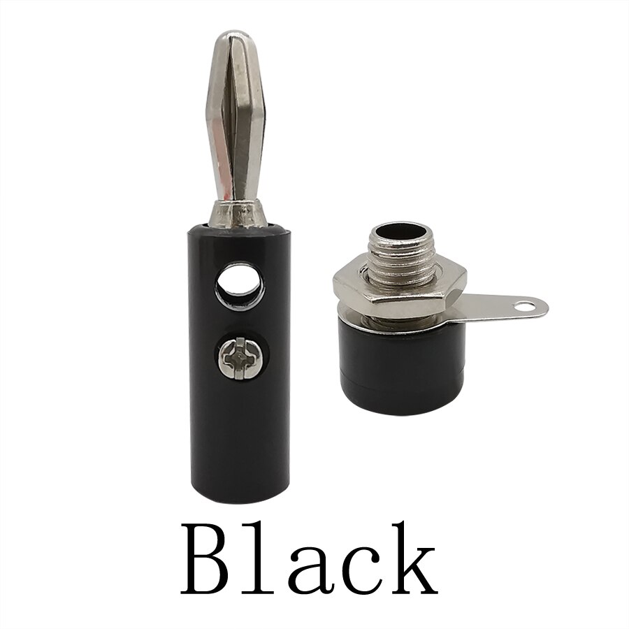 10/5/2Pair 4mm Banana Plug Screw Audio Speaker Adapter 4mm Banana Socket Jack Panel Terminal Connector Kits DIY Parts Red Black: Black / 5Pair