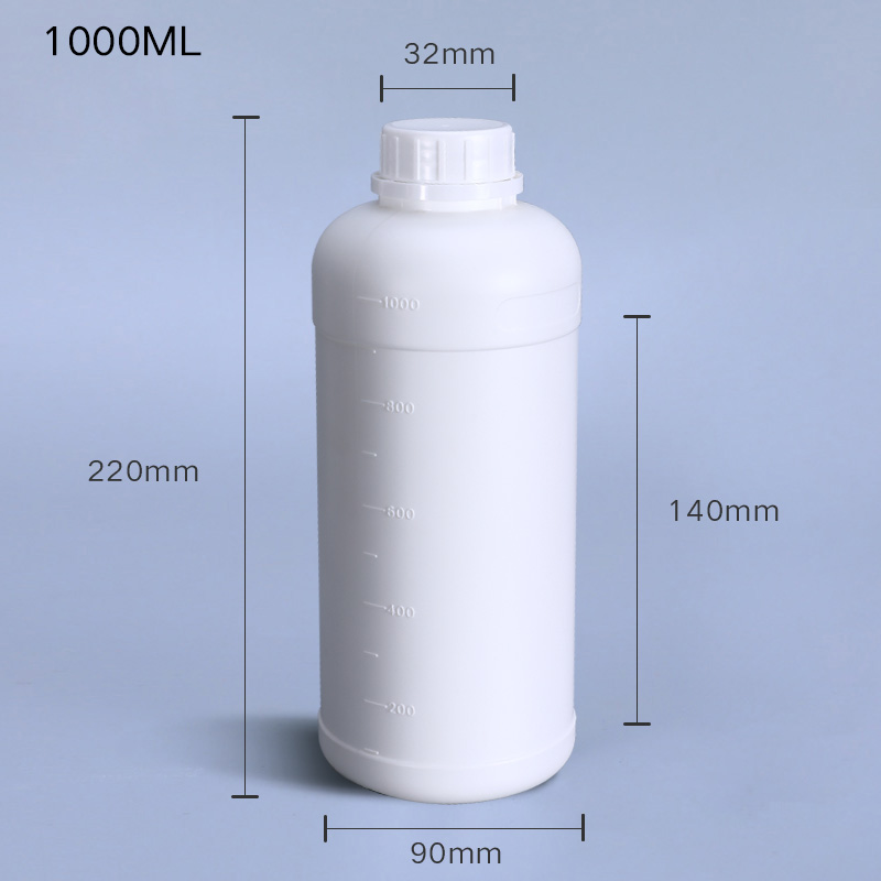 Leere plastik flaschen für Flüssige Chemische Reagenzien HDPE behälter Kosmetische lotion lagerung flaschen Lebensmittel Grade: 1000ml with scale 1